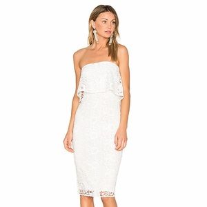 Strapless white sundress by Likely